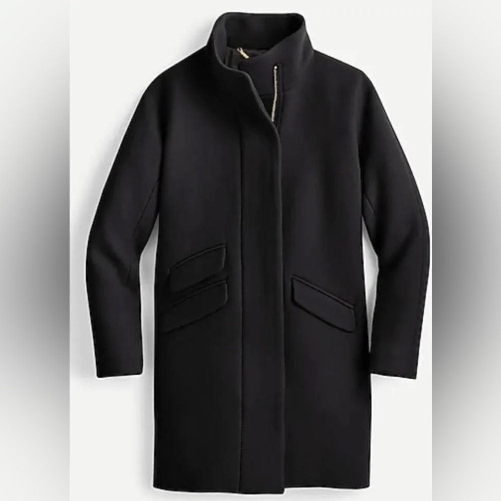 J. Crew Black stadium cloth Cocoon Coat